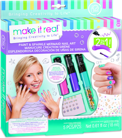 Make It Real Paint & Sparkle Mermaid Nail Art Παιχνίδι Μανικιούρ