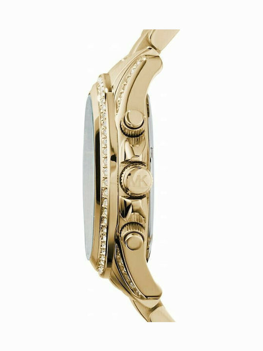 Michael Kors Blair Γυναικείο Ρολόι 38mm Χρονογράφος Μπαταρίας με Χρυσό Μεταλλικό Μπρασελέ