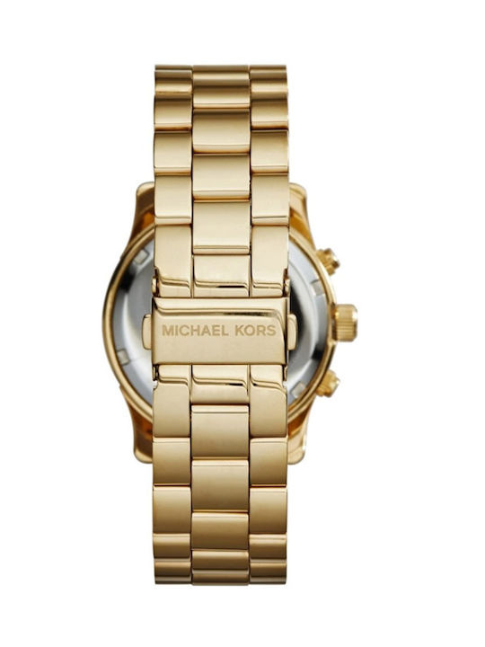 Michael Kors Runway Watch Chronograph with Gold Metal Bracelet