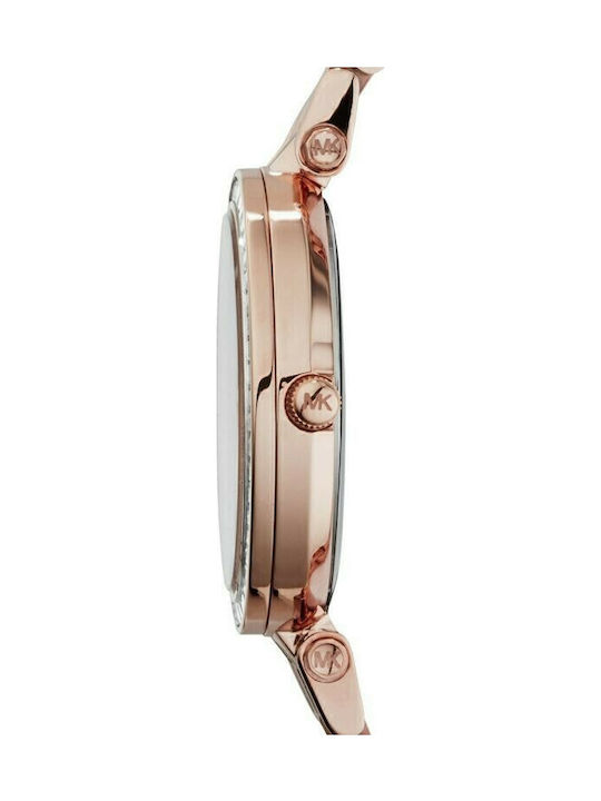 Michael Kors Darci Γυναικείο Ρολόι 34mm Μπαταρίας με Ροζ Χρυσό Μεταλλικό Μπρασελέ