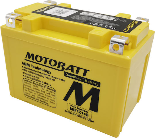 MotoBatt Motorradbatterie YTZ14S 190A mit Kapazität 11.2Ah