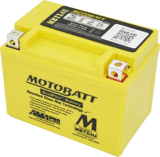 MotoBatt Μπαταρία Μοτοσυκλέτας ΥΤΧ4L-BS με Χωρητικότητα 4Ah