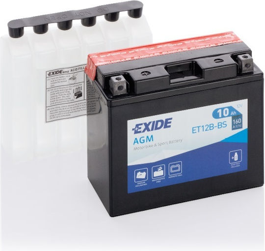 Exide Maintenance Free Closed Type Motorcycle Battery 160A with Capacity 10Ah