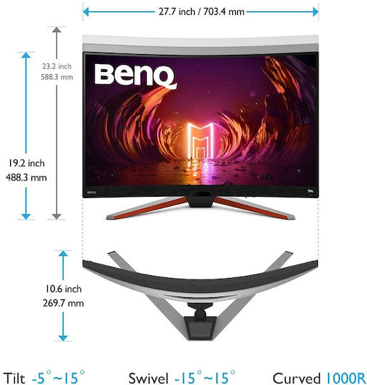 BenQ Mobiuz EX3210R VA Curved Gaming Monitor 31.5" QHD 2560x1440 165Hz