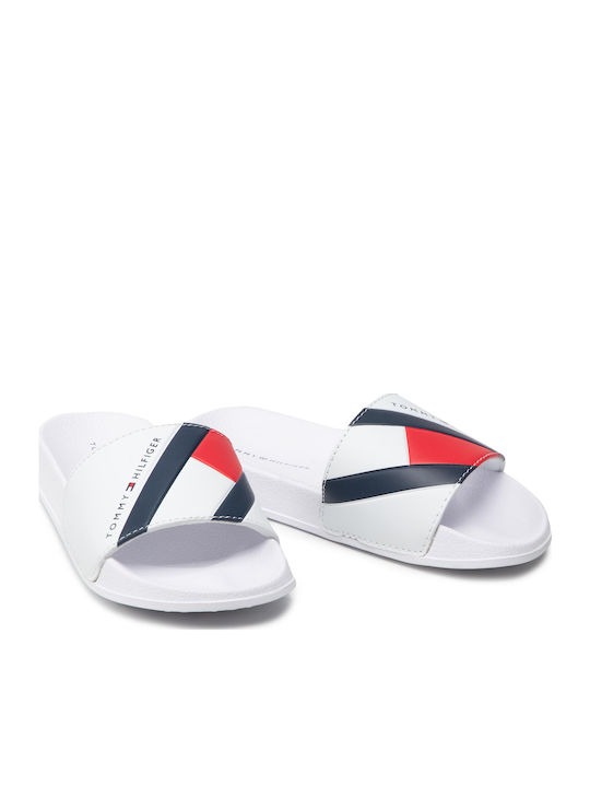 Παιδικές Σαγιονάρες Slides Λευκές Flag Print Pool