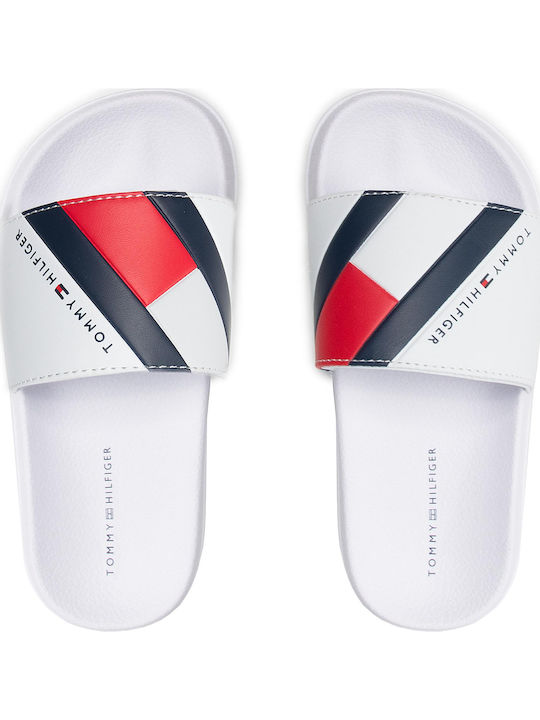 Παιδικές Σαγιονάρες Slides Λευκές Flag Print Pool
