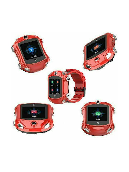 Wonlex Ceas Digital pentru Copii cu GPS și Brățară de Cauciuc/Plastic Roșu