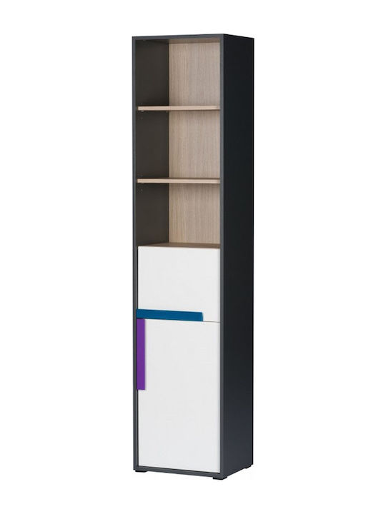 Kids Wooden Bookcase Alex White 44x36x194cm