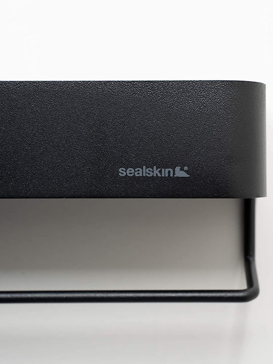 Sealskin Brix Επιτοίχια Ραφιέρα Μπάνιου Μεταλλική με 2 Ράφια 50x8x10cm Μαύρη