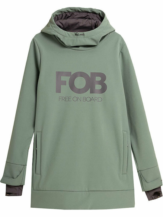 Long Women's Sweatshirt Hooded Khaki