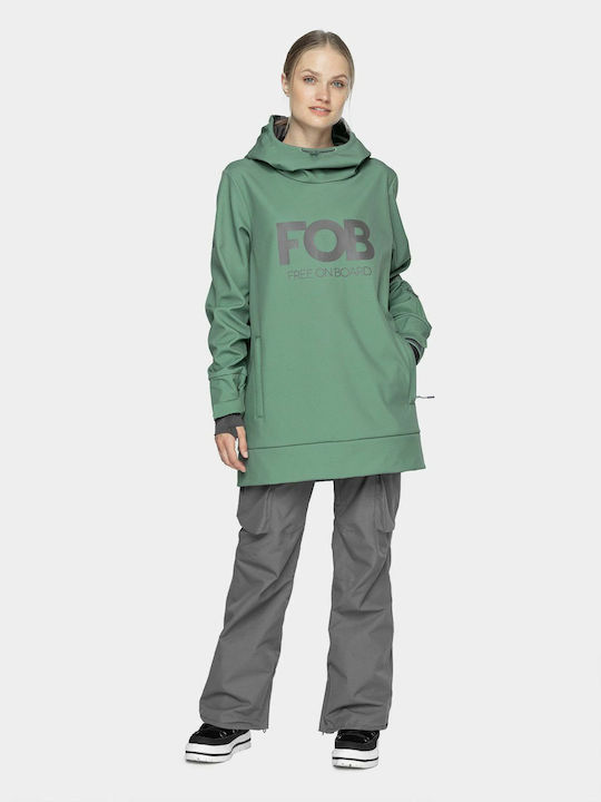 Long Women's Sweatshirt Hooded Khaki