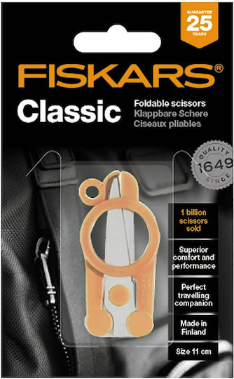 Fiskars Classic Foldable Ψαλίδι Χειροτεχνίας 11εκ. με Ανοξείδωτη Λεπίδα Πορτοκαλί 1τμχ