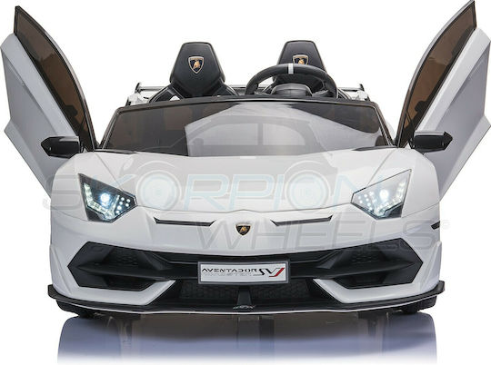 Lamborghini Aventador SVJ Две Места с Дистанционно Управление Лицензиран 12 Волта Бял за 1+ Години