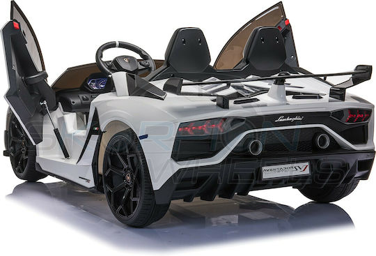 Lamborghini Aventador SVJ Две Места с Дистанционно Управление Лицензиран 12 Волта Бял за 1+ Години