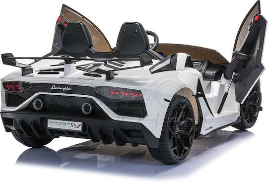 Lamborghini Aventador SVJ Две Места с Дистанционно Управление Лицензиран 12 Волта Бял за 1+ Години
