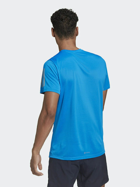 Adidas Own the Run Αθλητικό Ανδρικό T-shirt Blue Rush / Reflective Silver με Λογότυπο