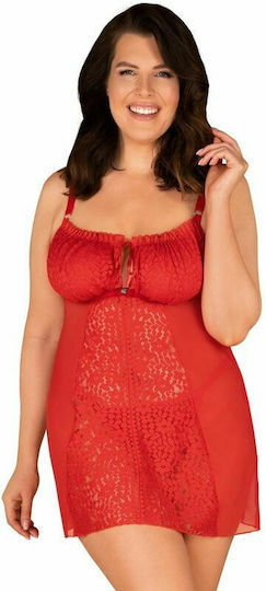 Obsessive Blossmina Sexy Σετ με Ρόμπα Chemise & Thong Red