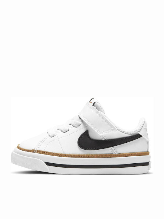 Court Legacy Tdv Adidași Copii Cu Închidere Hoop & Loop Alb / Desert Ochre / Gum Light Brown / Negru