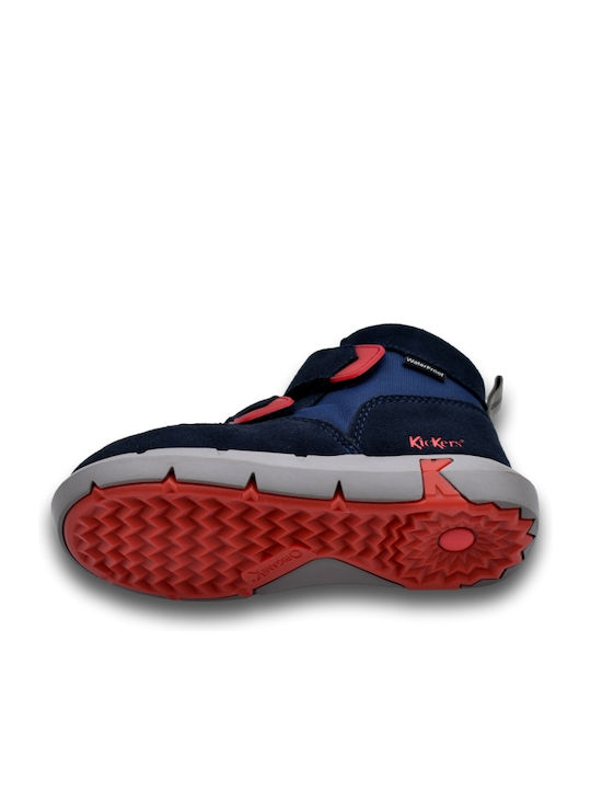 Junibo Παιδικά Sneakers High Ανατομικά με Σκρατς Navy Μπλε