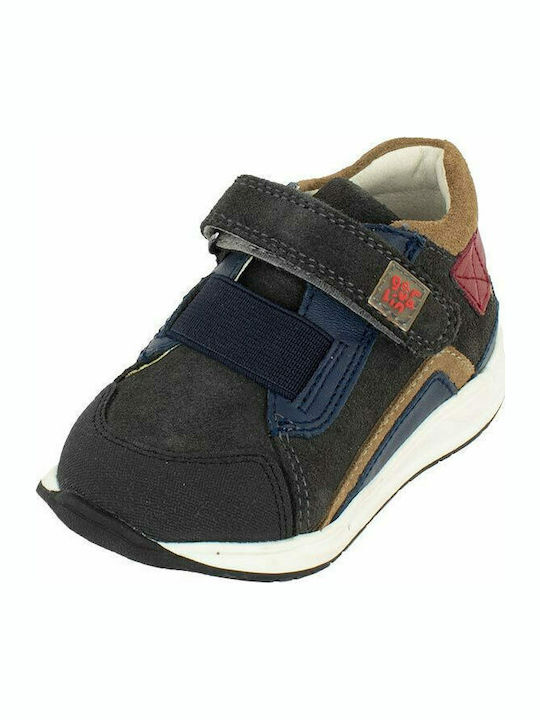 Παιδικά Sneakers High Ανατομικά με Σκρατς Γκρι