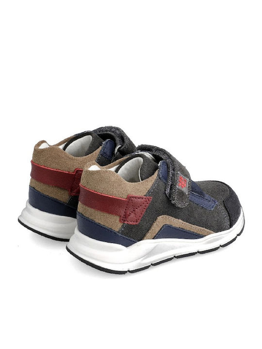 Παιδικά Sneakers High Ανατομικά με Σκρατς Γκρι