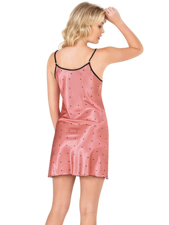 Moongirl Sommer Satin Damen Nachthemd Rosa