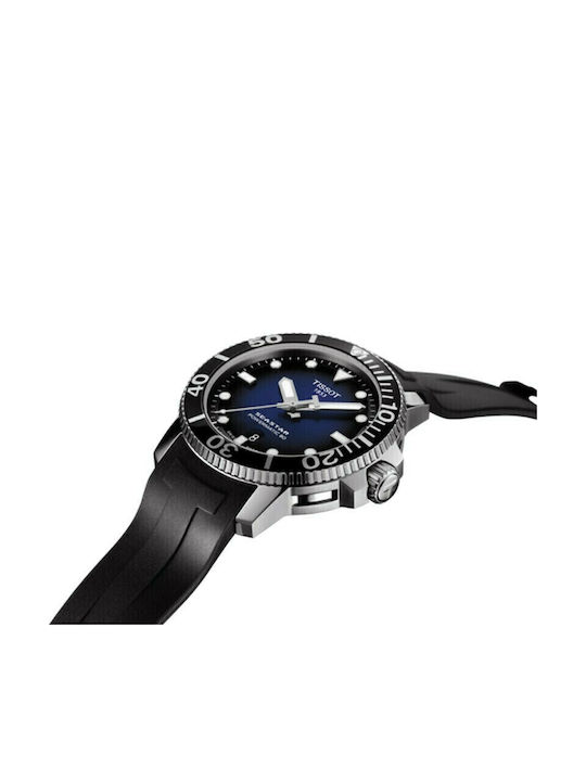 Tissot Seastar 1000 Ανδρικό Ρολόι 43mm Αυτόματο με Μαύρο Καουτσούκ Λουράκι