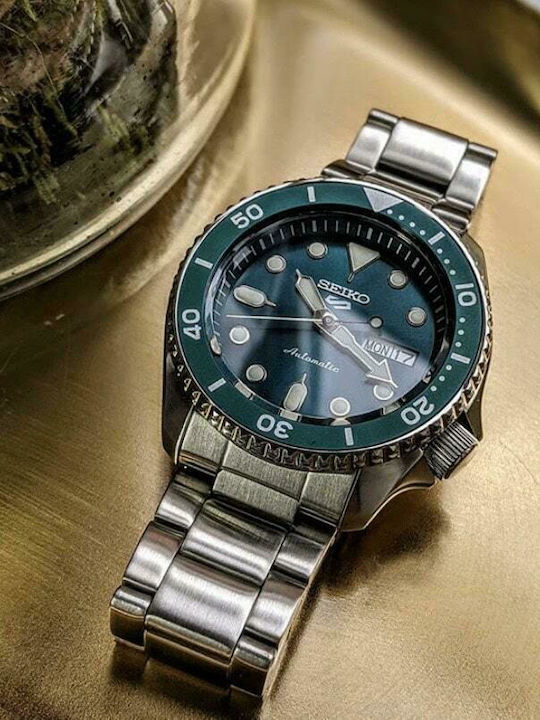 Seiko 5 Sports Men's Watch 42.5mm Automatic with Silver Metal Bracelet