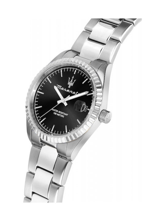 Maserati Men's Watch 43mm Battery with Silver Metal Bracelet