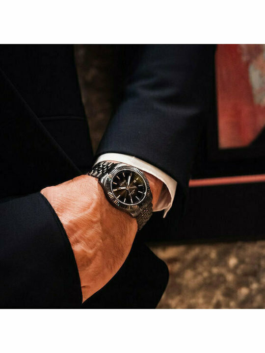 Le Dom Ocean Star Men's Watch 43mm Battery with Gray Metal Bracelet