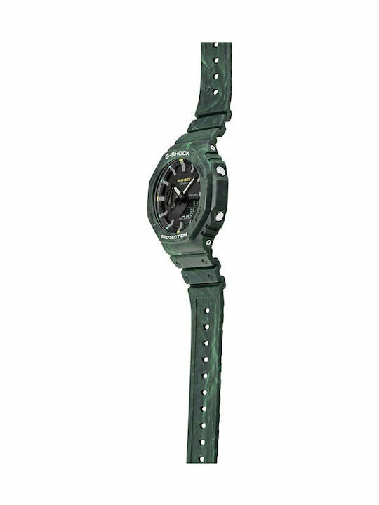Casio G-Shock Men's Watch 45.4mm Battery with Green Rubber Strap