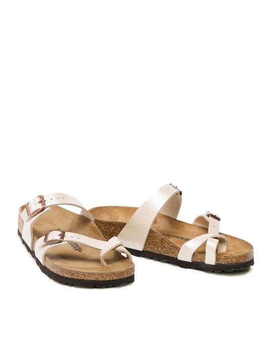 Mayari Birko-Flor Women's Anatomic Sandals Pearl White Narrow Fit