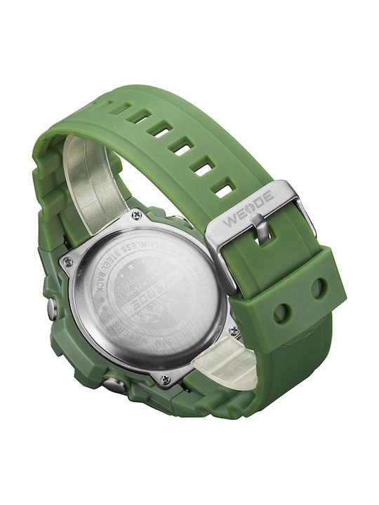 Weide Digital Men's Watch 52mm Battery with Green Rubber Strap