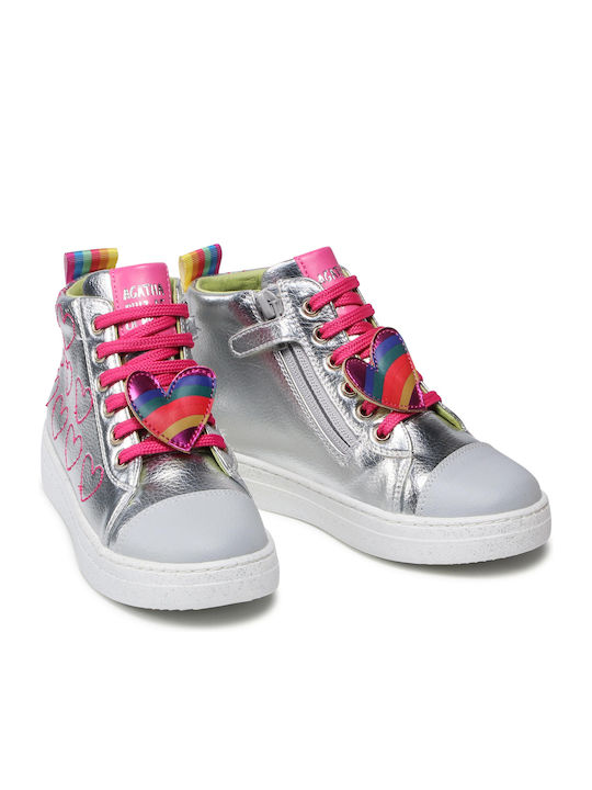 Kinder Sneakers Hoch Anatomisch Silber