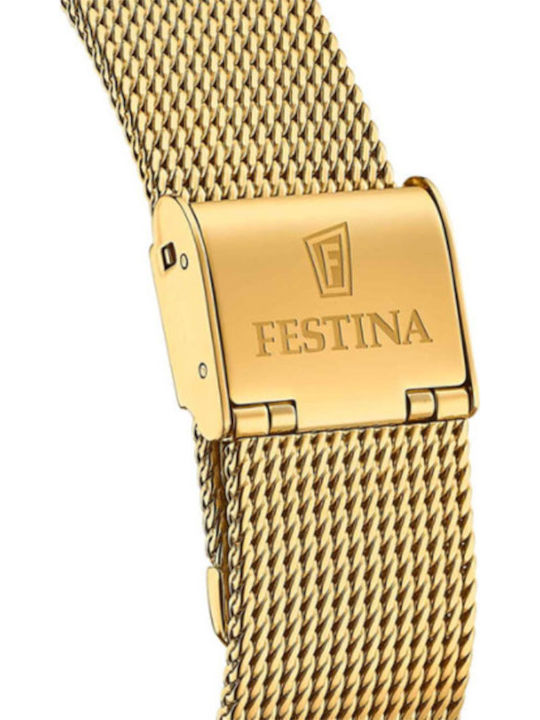 Festina Boyfriend Ladies Women's Watch with Gold Metal Bracelet