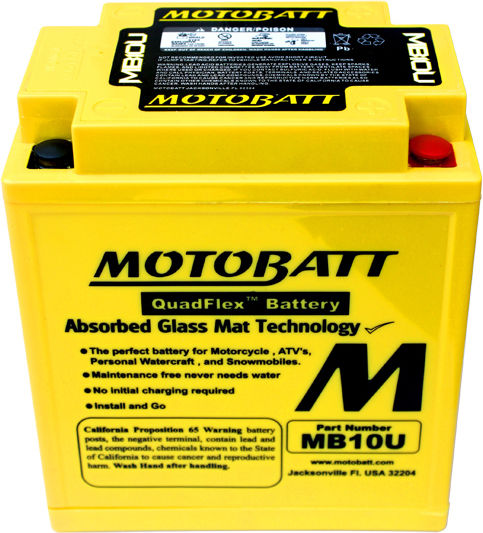 MotoBatt Мотоциклетна батерия YB10L-B2 175Спецификация с капацитет 14Ах