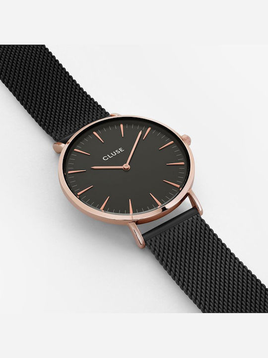 Cluse La Boheme Women's Watch with Black Metal Bracelet