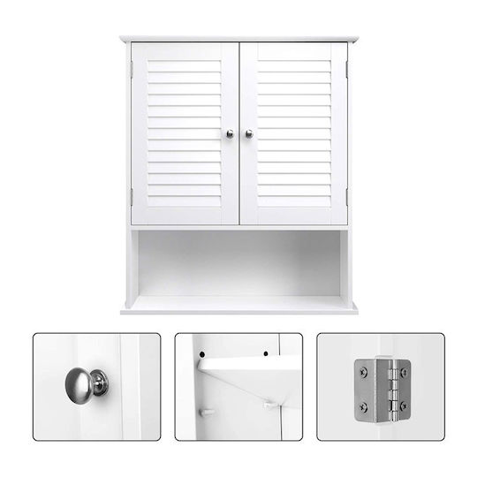 Vasagle Bathroom Cabinet Laundry L60xW20xH70cm White