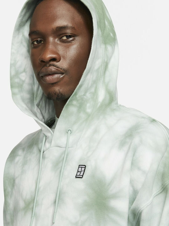 Nike COURT HERITAGE Φούτερ White / Steam με Κουκούλα