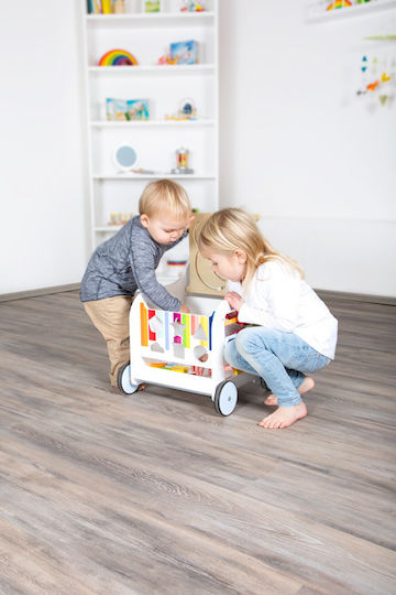 Small Foot Baby Push Walker Elephant for 12+ Months White