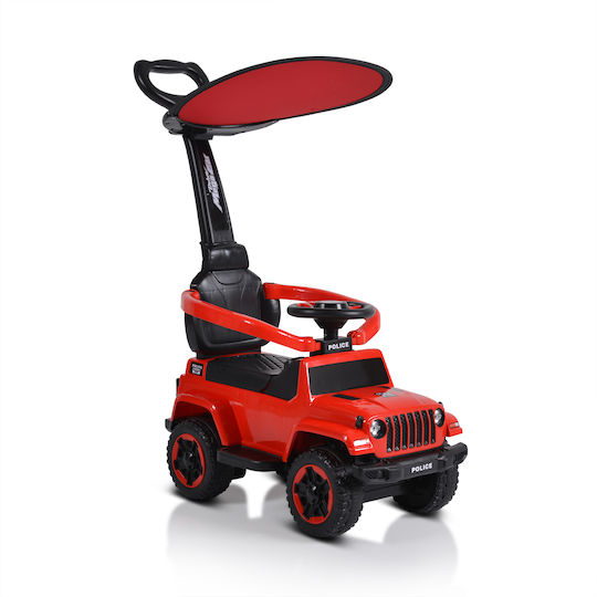 Moni Police Car Ride On with Parental Handle for 12+ Months Red