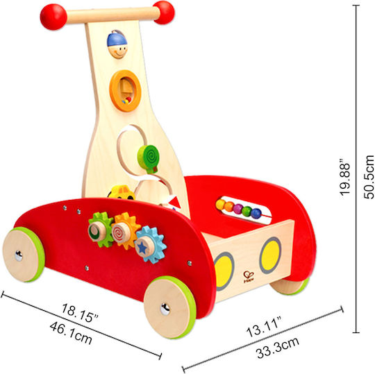 Hape Baby Push Walker with Activities Red