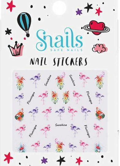 Snails Nail Stickers Flamingos Joc de Manichiură