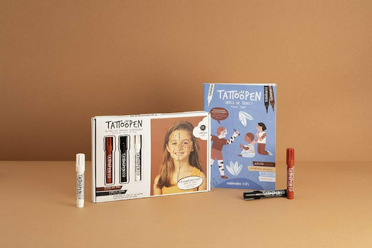 Nailmatic Skin Painting Set Tattoopen With Booklet Brown, Black, White Children's Makeup