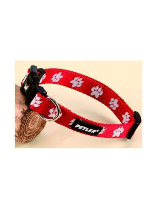 Petler Shining Red Paw Κολάρο σε Κόκκινο χρώμα Large 25mm x 41 - 66cm