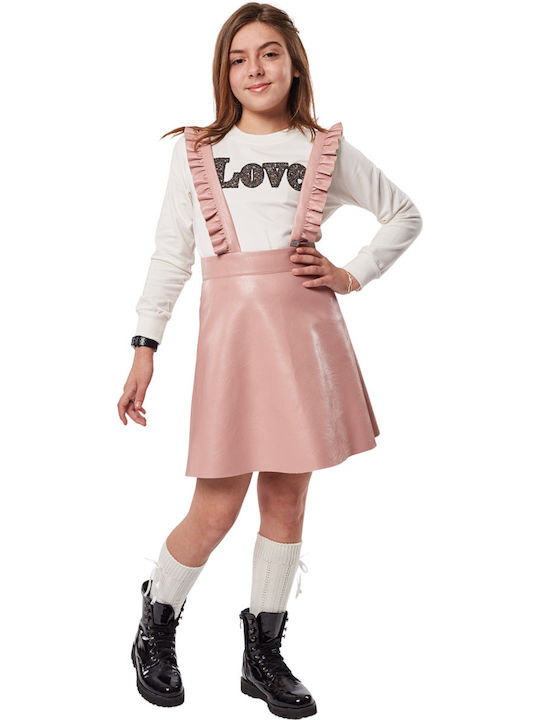 Εβίτα Kids Set with Skirt Winter 2pcs Pink