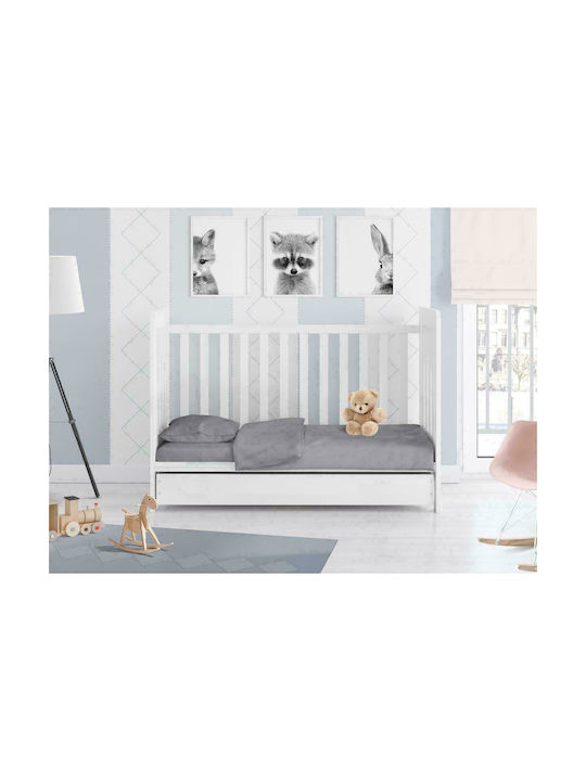 Dimcol Baby Duvet Cover Solid 495 Dark Grey 120x160cm