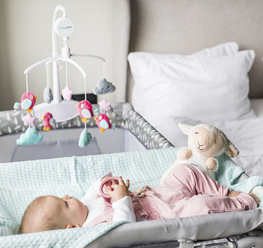 Babyono Mobile for Cot with Music Clouds Birds