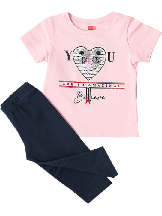 Joyce Kinderkleidung Set mit Leggings Sommer 2Stück Rosa