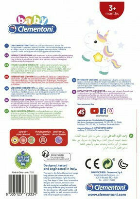 Baby Clementoni Pendant Toy for Car with Music Electronic Unicorn for 3++ Months 1000-17333